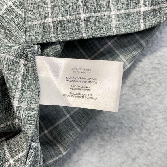 Orvis Button-Down Shirt Men’s 2XL Gray White Windowpane Plaid Short Sleeve - Picture 6 of 11